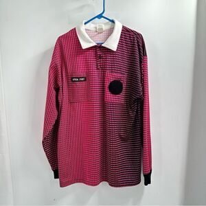 Official Sports Men's XL Hot Pink and Black LOng Sleeve Polo Shirt